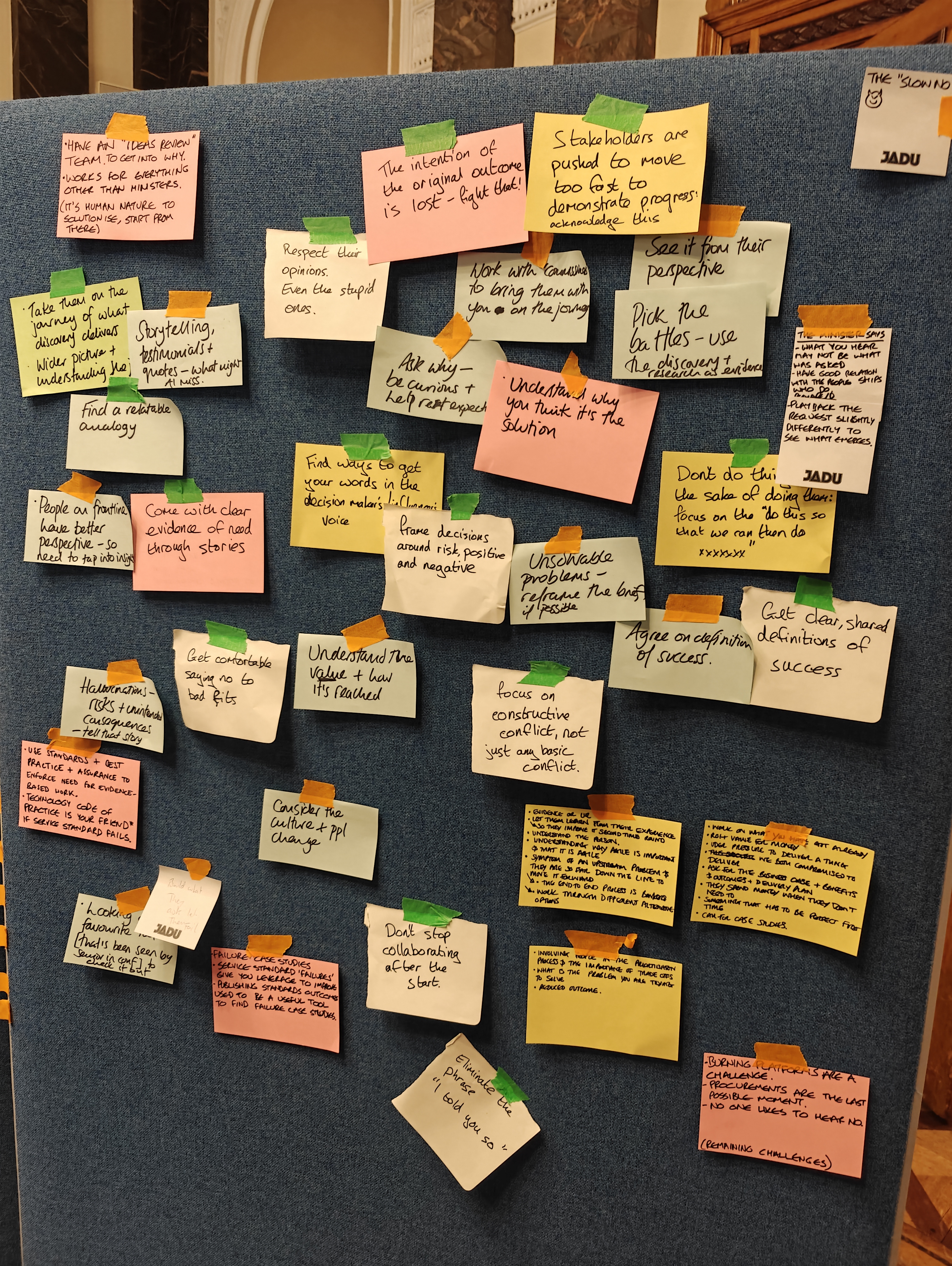 The board of ideas from Oli&rsquo;s session